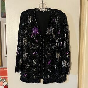 Sail Away black sequins/beaded vintage jacket